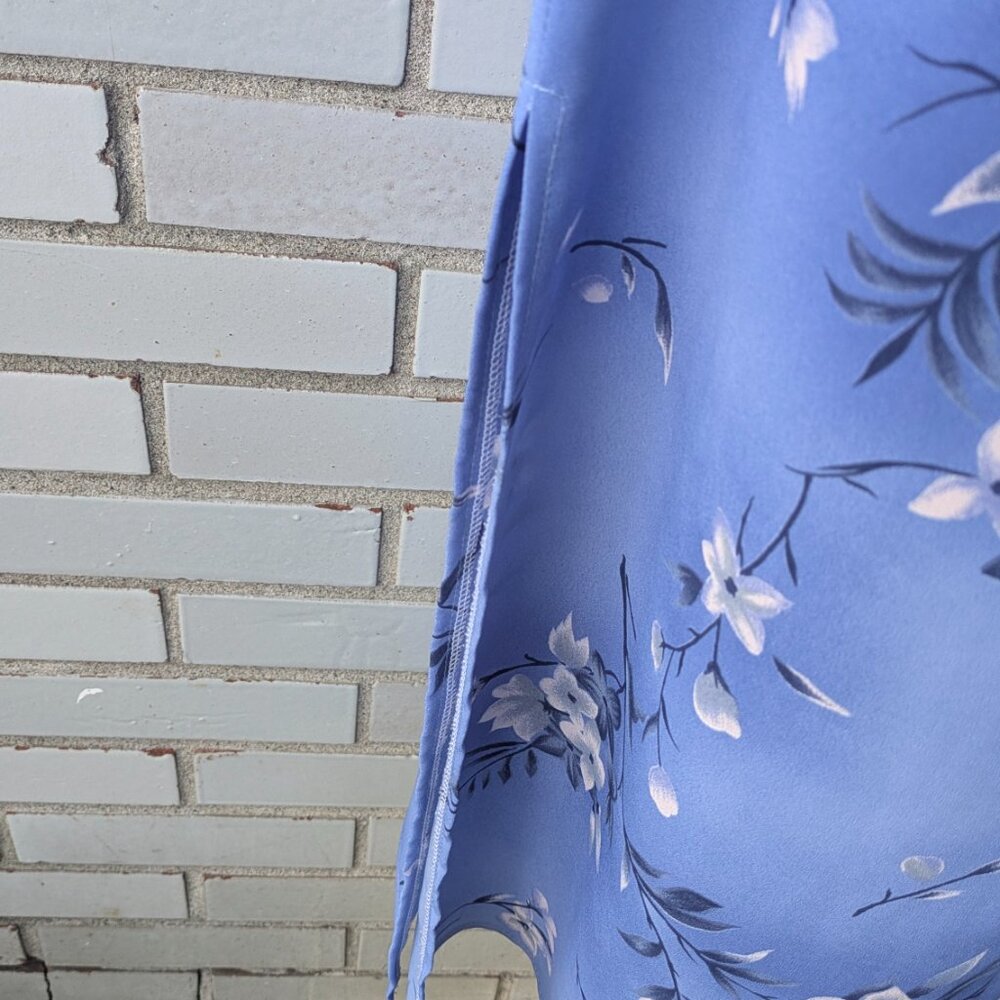 Vintage 1990's Carol Ann maxi summer blue flowery tropical  maxi dress XS to M - Picture 5 of 6